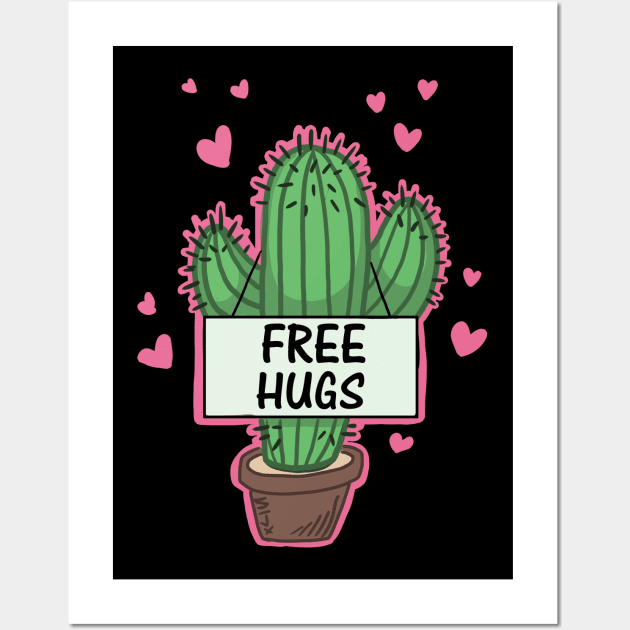 Free Hugs Cactus Wall Art by Bat13SJx